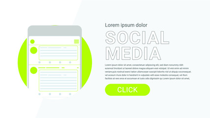 Socailmedia app interface mobile phone. Subscribe . Socailmedia mobile mock up . Vector illustration.concept vector illustration. data statistic vector illustration flat style design