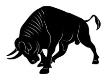 Bull Silhouette Attack Logo On A Transparent Background