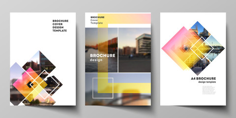 Wall Mural - the vector layout of a4 format modern cover mockups design templates for brochure, magazine, flyer, 