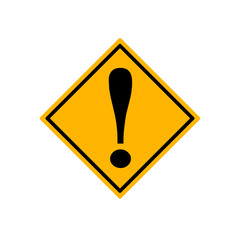 Hazard warning attention sign with exclamation mark symbol