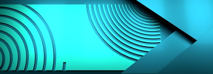 Wall Mural - Trendy banner template or website headers with abstract geometric background. 3D rendering