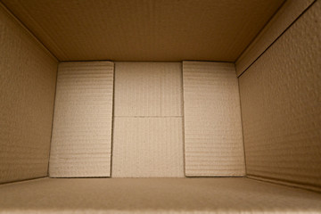 Wall Mural - empty inside brown box carton paper package open packing