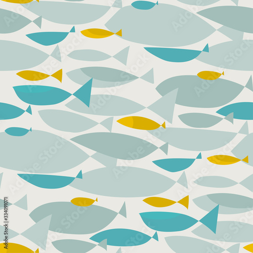 Abstract fish silhouette se...