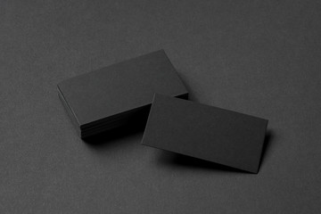 Wall Mural - black business cards, blank corporate identity mockup