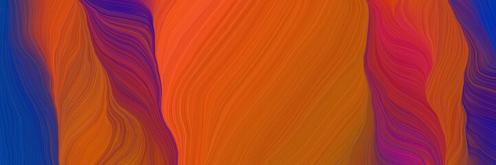Wall Mural - flowing decorative curves design with coffee, midnight blue and old mauve colors