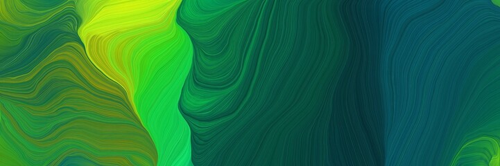 Leinwandbilder - creative colorful waves design with teal green, yellow green and lime green colors