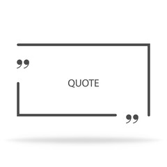 Wall Mural - square quote icon. blank template of dialogue frame. quotation border icon. template for text messag