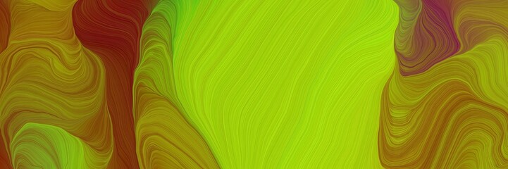 Aufkleber - creative decorative curves graphic with olive, yellow green and chocolate colors