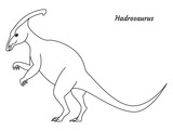 Fototapeta Dinusie - Coloring page outtline Hadrosaurus dinosaur. Vector illustration