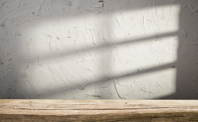 Empty top of natural stone table and grey wall background. For product display