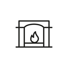 Poster - Simple fire line icon.