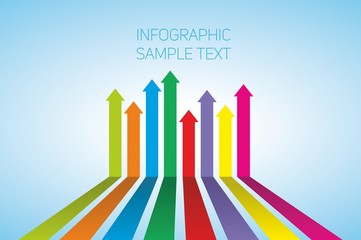 Vector illustration, infographic, colorful arrows