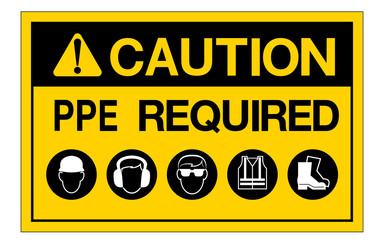 Wall Mural - PPE. Required Sign Symbol,Vector Illustration, Isolate On White Background Icon