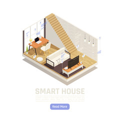 Canvas Print - Smart House Isometric Design Concept