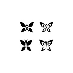 Canvas Print - Butterfly  vector icon set