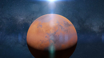 Wall Mural - planet mars, the desert world in