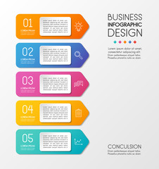 Wall Mural - Business infographic layout with 5 options. Vector