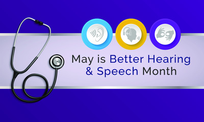 Vector illustration on the theme of Better Hearing and speech Month observed during the full month of May to raise awareness about communication disorders.