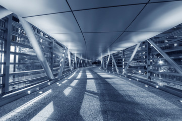 Aufkleber - Empty modern pedestrian walkway in downtown
