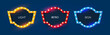 Shining retro light sing set. Vintage banner with light bulbs. Cinema, theatre, ad, show and casino design.