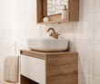 © puhimec - Cozy interior of the bathroom with a beautiful sink.