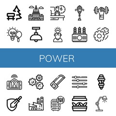 Wall Mural - power icon set