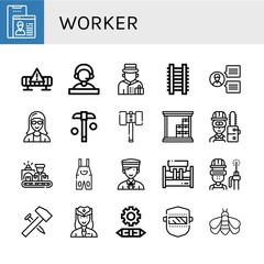 Sticker - Set of worker icons