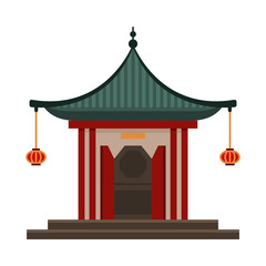 Poster - Traditional Chinese Building, Pagoda, Ancient Temple, Cultural Asian Architecture Object Vector Illustration