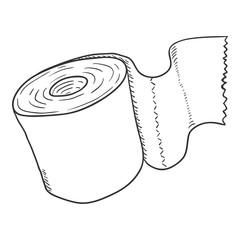 Wall Mural - Vector Sketch Toilet Paper