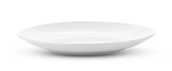 empty white plate on white background