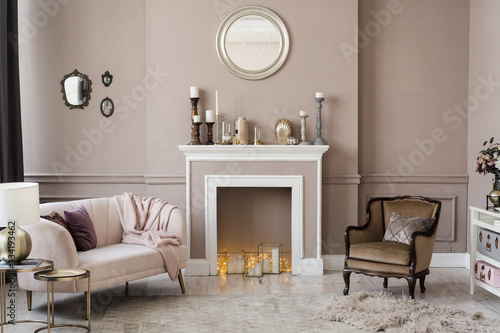 modern interior of a living room Poster Mural XXL