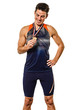 © snaptitude - young man athletics athetle gold medalist isolated white background