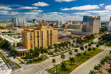 Aerial Image Downtown West Palm Beach Florida City Scene