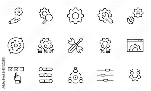 Fotografía Set of Washing Hands Vector Line Icons