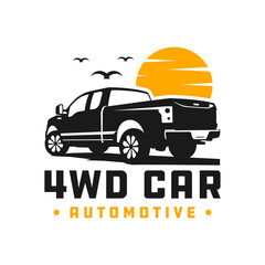 Sticker - 4wd pick up car logo