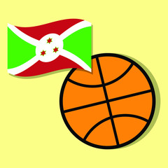 Wall Mural - Football ball with Burundi national flag 