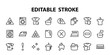 © RUVYM - Simple set of washing related vector line Icons. Contains icons such as washing machine, powder, laundry, dirty t-shirt and much more. On a white background, editable stroke. 48x48 pixels perfect