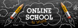 © Ivan Kopylov - Online School. Digital internet tutorials and courses, online education, e-learning. Web banner template for website and mobile app development. Doodle style vector illustration.