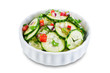 © nata_vkusidey - Cucumber spice salad with red onion nd red pepper on a white isolated background