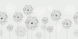 Fototapeta Łazienka - Seamless dandelion pattern, vector seamless background with hand drawn plants and seeds