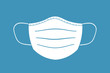 illustration of mouth protection face mask with blue background