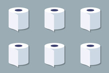 A Roll Of Toilet Paper Is Portrayed As A Simple Drawing