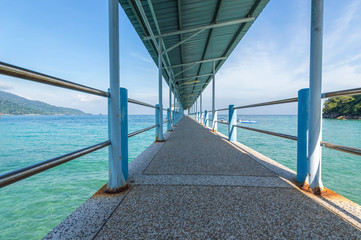 Wall Mural - Jetty with green water