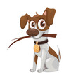 Cute Cartoon Jack Russell Terrier
