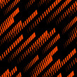 Sport pattern. Abstract geometric seamless texture with diagonal lines, tracks, halftone stripes. Extreme sporty style, urban art design. Trendy vector background in neon colors, orange red and black