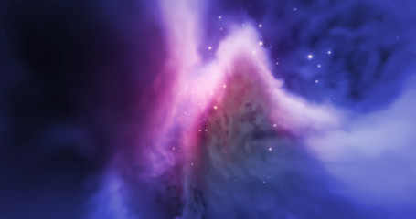 Wall Mural - birth of a star nebula, stellar nursery. stellar system and gas nebula. newborn stars, glowing cloud