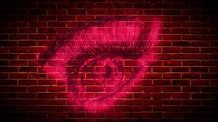 Poster - Beauty Eye Neon Sign. video animation