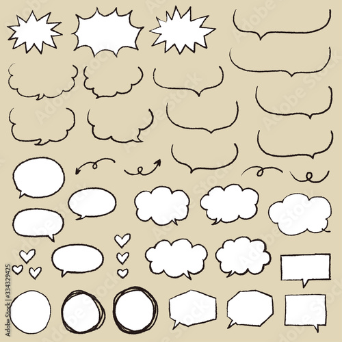クレヨン風 黒の手描き吹き出しセット Stock Vector Adobe Stock クレヨン風 黒の手描き吹き出しセット Stock Vector Adobe Stock