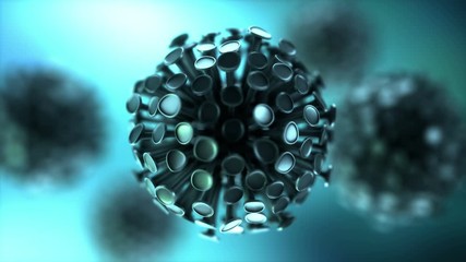 Wall Mural - Motion graphics of a conceptual virus. Seamless looping animation.