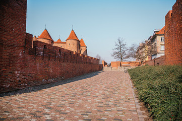 Wall Mural - Barbican of Warsaw in the old town. Medieval fortress in Poland.